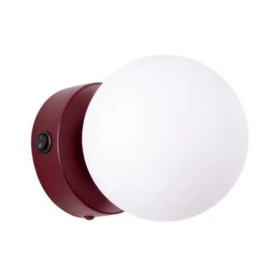 Kinkiet YOLI 1 burgund z włącznikiem + 1X Żarówka LED G9 4000K Zimna 3W 204lm