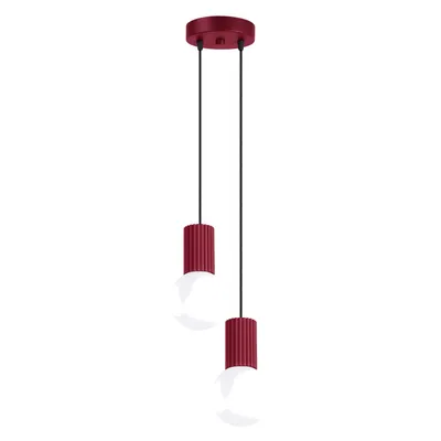 Lampa wisząca HALO 2P burgund + 2X Żarówka LED G9 4000K Zimna 3W 204lm