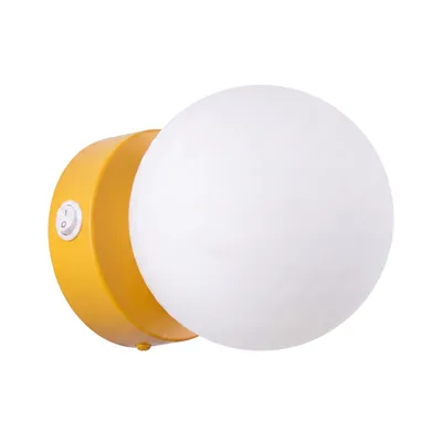 Kinkiet YOLI 1 żółty z włącznikiem + 1X Żarówka LED G9 3000K Ciepła 3W 192lm