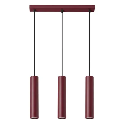 Lampa wisząca LAGOS 3L burgund + 3X Żarówka LED GU-10 3000K Ciepła 7W 510lm