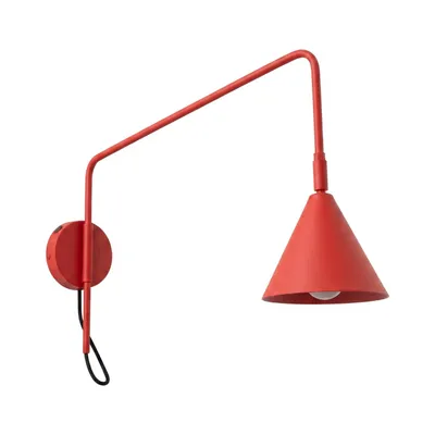 Kinkiet NOX 1 czerwony z włącznikiem + 1X Żarówka LED E14 4000K Zimna 7,5W 680lm