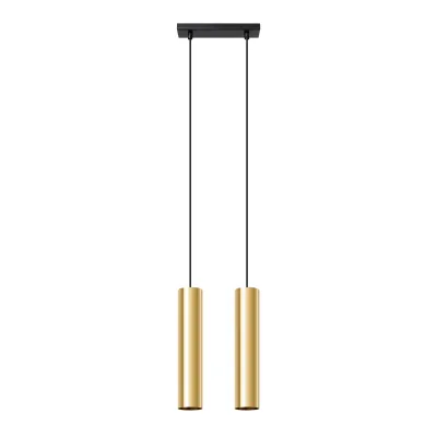 Lampa Wisząca LAGOS 2 złoty połysk + 2X Żarówka LED GU-10 3000K Ciepła 7W 510lm