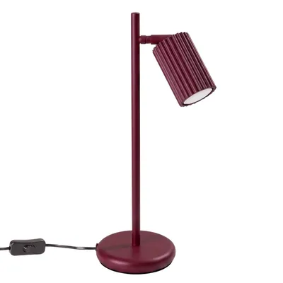 Lampa biurkowa KARBON burgund + 1X Żarówka LED GU-10 3000K Ciepła 7W 510lm