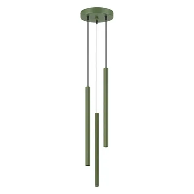 Lampa wisząca ARCHE 3P zielona oliwka + 3X Żarówka LED G9 3000K Ciepła 3W 192lm