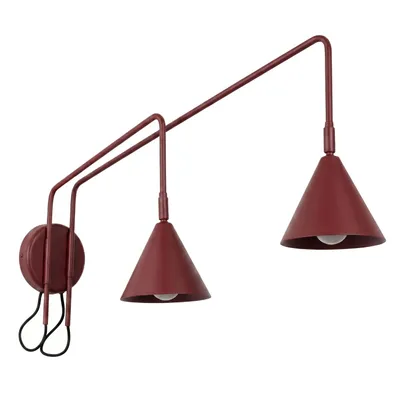 Kinkiet NOX 2 burgund z włącznikiem + 2X Żarówka LED E14 3000K Ciepła 7,5W 620lm