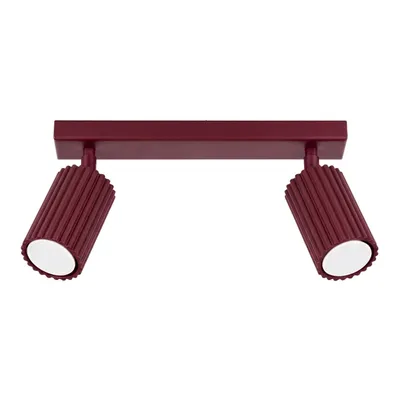 Plafon KARBON 2 burgund + 1X Żarówka LED GU-10 4000K Zimna 7W 530lm