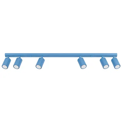 Plafon KARBON 6L błękitny + 6X Żarówka LED GU-10 3000K Ciepła 7W 510lm