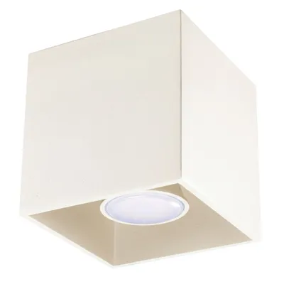 Plafon QUAD 1 beżowy + 1X Żarówka LED GU-10 4000K Zimna 7W 530lm