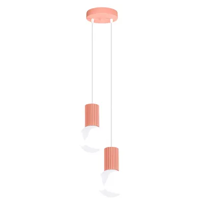 Lampa wisząca HALO 2P brzoskwiniowa + 2X Żarówka LED G9 4000K Zimna 3W 204lm