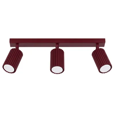 Plafon KARBON 3L burgund + 3X Żarówka LED GU-10 4000K Zimna 7W 530lm