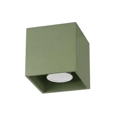 Plafon QUAD 1 zielona oliwka + 1X Żarówka LED GU-10 4000K Zimna 7W 530lm