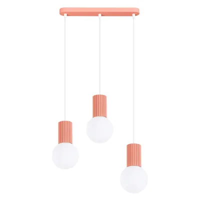 Lampa wisząca HALO 3L brzoskwiniowa + 3X Żarówka LED G9 3000K Ciepła 3W 192lm