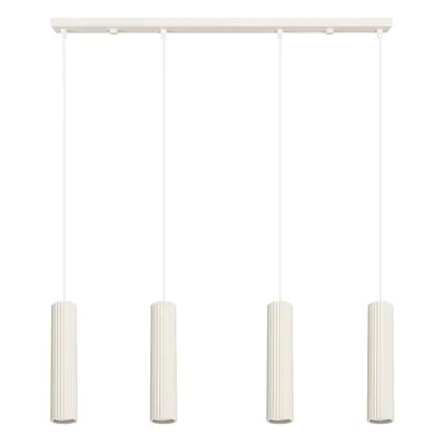 Lampa wisząca KARBON 4L beżowy + 4X Żarówka LED GU-10 4000K Zimna 7W 530lm