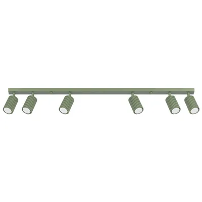 Plafon KARBON 6L szałwiowy + 6X Żarówka LED GU-10 3000K Ciepła 7W 510lm