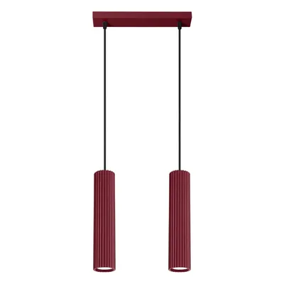 Lampa wisząca KARBON 2 burgund + 2X Żarówka LED GU-10 3000K Ciepła 7W 510lm