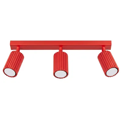 Plafon KARBON 3L czerwony + 3X Żarówka LED GU-10 3000K Ciepła 7W 510lm