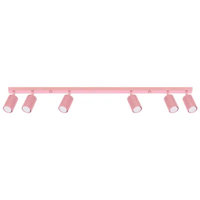 Plafon KARBON 6L różowy + 6X Żarówka LED GU-10 4000K Zimna 7W 530lm