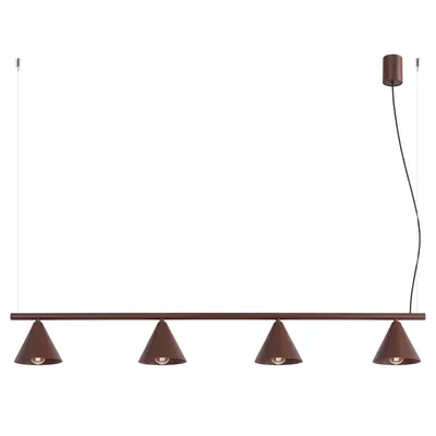 Żyrandol NOX 4L brązowa + 4X Żarówka LED E14 3000K Ciepła 7,5W 620lm