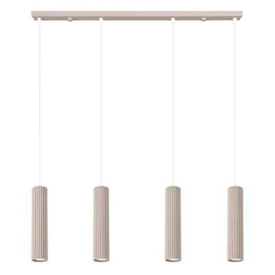 Lampa wisząca KARBON 4L taupe + 4X Żarówka LED GU-10 3000K Ciepła 7W 510lm