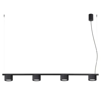 Żyrandol AURA 4 czarna Gx53 + 4X Żarówka LED GX53 3000K 8W 720lm