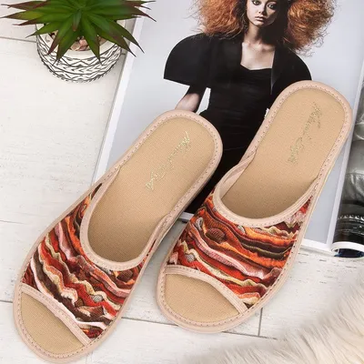 Kapcie damskie Natural Style NS-056 Brązowe Beżowe