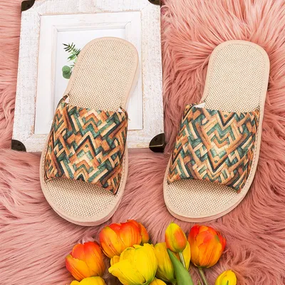 Kapcie damskie Natural Style NS-091 Zielone-Beżowe