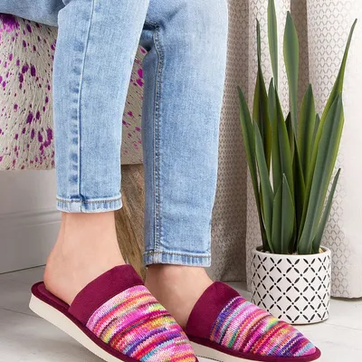 Kapcie damskie Natural Style NS-077 Purpurowe