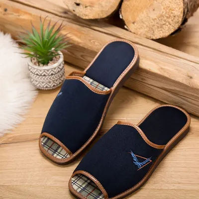 Kapcie męskie Natural Style NS-067 Granatowe