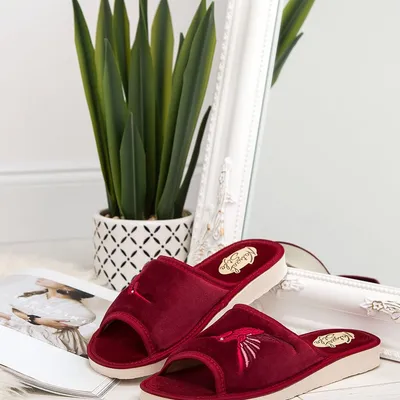 Kapcie damskie Natural Style NS-037 Bordowe
