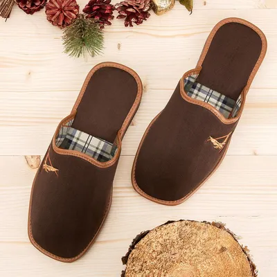 Kapcie męskie Natural Style NS-057 Brązowe