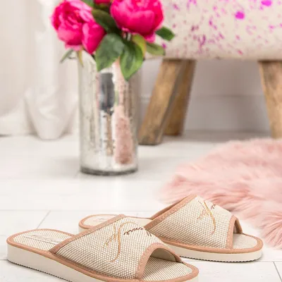 Kapcie damskie Natural Style NS-015 Beżowe Home Spa