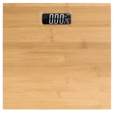Waga łazienkowa z naturalnego bambusa z termometrem | Wyświetlacz LED | HD-2009