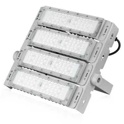 Profesjonalny halogen 200W LED | Mocne oświetlenie do hal sportowych, fabryk, domu | Aluminiowa lampa | Naświetlacz z regulowanym uchwytem | TMN-200W