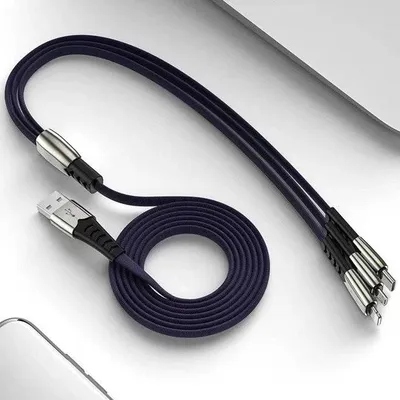 3w1 1M | Wzmacniany kabel USB do telefonu 3w1 - Micro USB, Type-C, Lightning (iPhone) | UC-009
