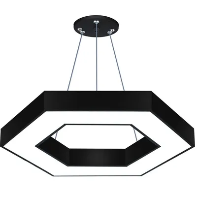 Lampa sufitowa wisząca LED 36W | heksagon | aluminium | CCD niemrugająca | Φ60x6 | LPL-002