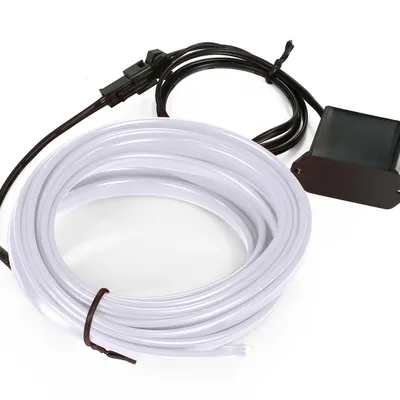 Zestaw El Wire Biały zimny 4M - Światłowód Ambient Light EL Wire z dołączonym inverterem 12V