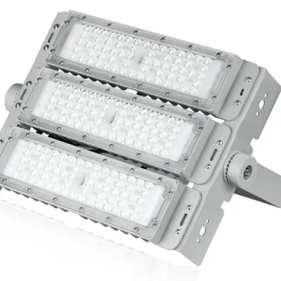 Profesjonalny halogen 150W LED | Mocne oświetlenie do hal sportowych, fabryk, domu | Aluminiowa lampa | Naświetlacz z regulowanym uchwytem | TMN-150W