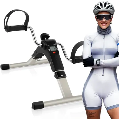 Mini rowerek treningowy z regulacją oporu i licznikiem LCD | Składany rowerek rechabilitacyjny do ćwiczenia rąk i nóg | Rotor | DH-301