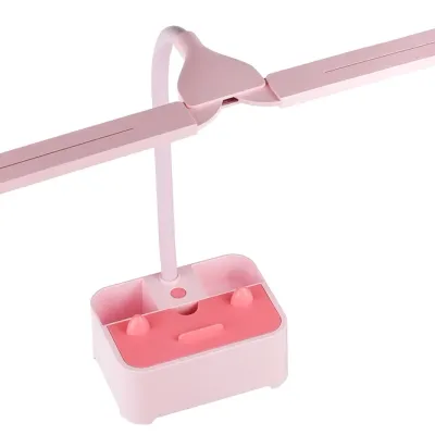 Lampka biurkowa dziecięca | Lampka LED z organizerem oraz uchwytem na telefon | Lampka biurkowa z możliwością zmiany barwy światła | TDL-126-PINK