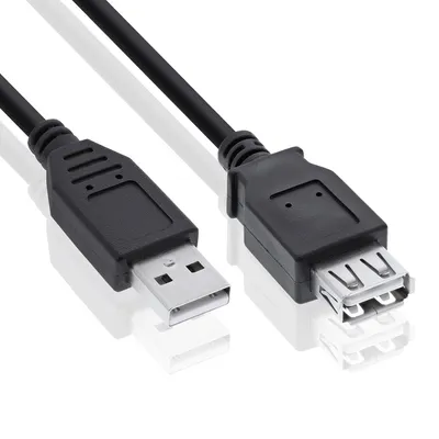 Przedłużacz USB | wtyki męski + żeński | 1.5 metra | UE2.0-1.5M-Black