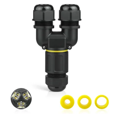 Hermetyczna mufa kablowa IP68 | Wododporne złącze U 2×3-pin 450V 32A do kabli 4–14 mm | M685-UB
