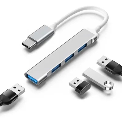 Rozdzielacz USB-C na 4x USB-A | adapter, rozgałęźnik typ C 4w1 | HUB