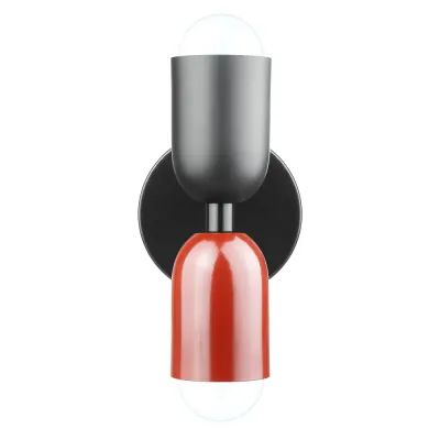 Stylowa lampa ścienna LED E27 | Designerski kinkiet do salonu lub sypialni | YG-W008-R+B