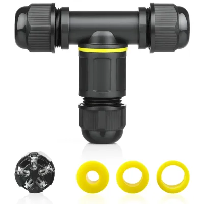 Hermetyczna mufa kablowa IP68 | Wodoodporne złącze T 5-pin 450V 32A do kabli 4–14 mm | M685-T1
