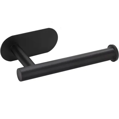 Czarny uchwyt do papieru | Samoprzylepny wieszak na papier toaletowy | JZU-304-BLACK