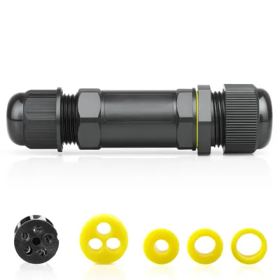 Hermetyczna mufa kablowa IP68 | Złącze skręcane 5-pin 450V 32A do kabli 4–14 mm / wyjścia 3–7 mm |M685-1in3out