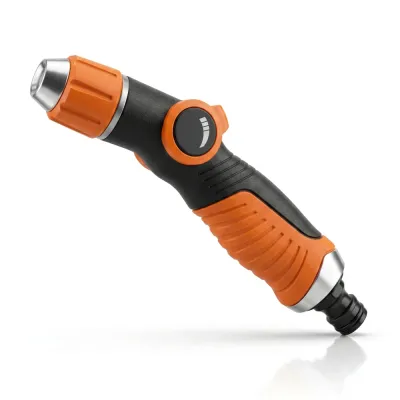 Pistolet zraszający do węża ogrodowego z płynną regulacją kciukiem | Głowica 360° | AGC-69-BK+OR