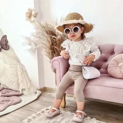 Legginsy Dziecięce 3/4 Beż