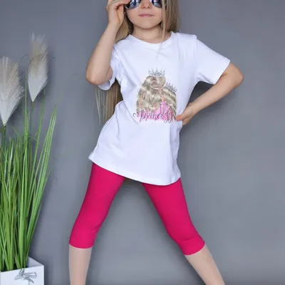 Legginsy Dziecięce 3/4 Amarant