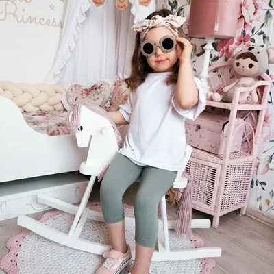 Legginsy Dziecięce 3/4 Szałwia